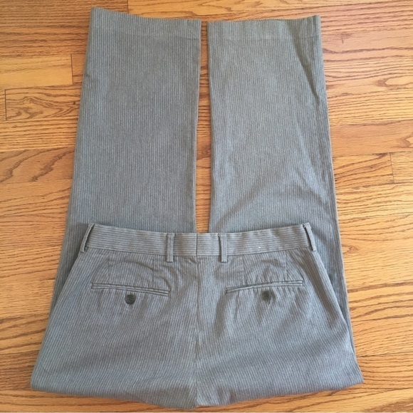 Express Producer Straight Leg Flat Front Gray Striped Pants - Picture 3 of 15